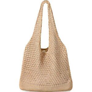 Women's Khaki Shoulder Shopping Handbag Casual Travel Totes Fold Able Bags